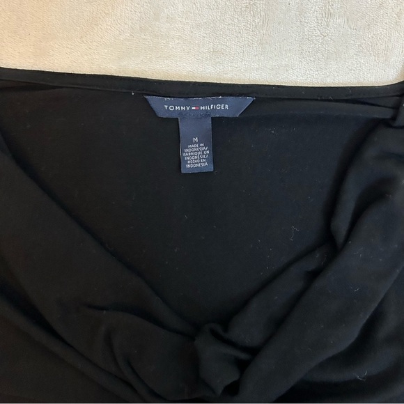 Tommy Hilfiger | Black Cowl Neck Fitted Long Sleeve Top Size M - Picture 3 of 8